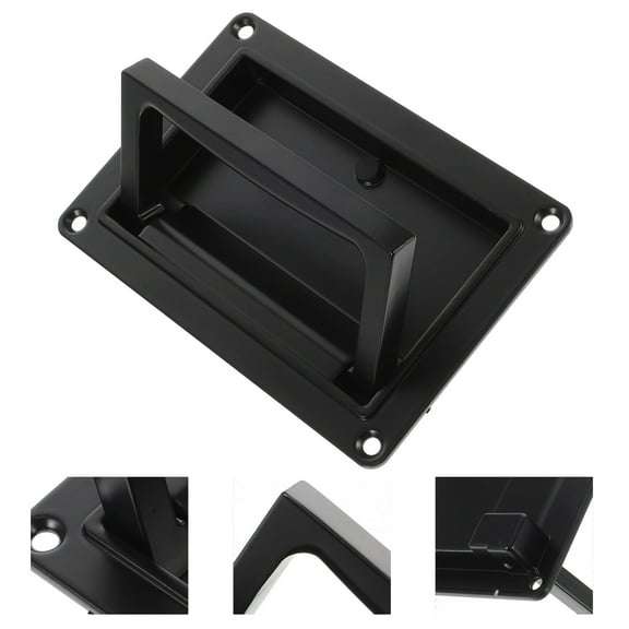 SEWCHICS Recessed Pull Handle Zinc Alloy Black Folding Design Anti Rust Door Pull for Drawers