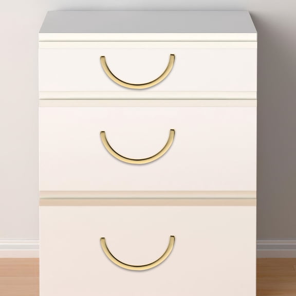 SEWCHICS 1Set Modern Semi Circle Aluminum Alloy Cabinet Pull Handle in Golden for Kitchen and Home