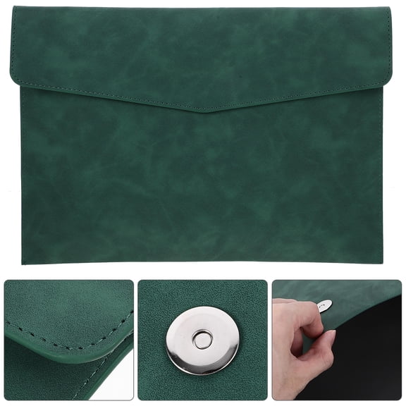 SEWCHICS Green Faux File Organizer Safe Document Pouch for Daily Use