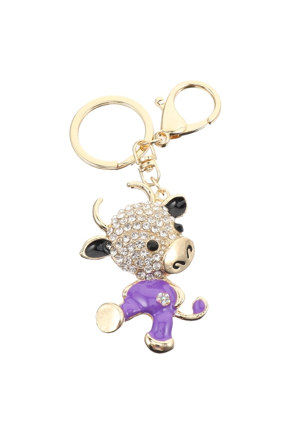 1Set Key Chain Women Cute Zinc Alloy Ox Shape Decoration Accessory