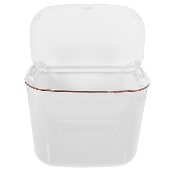 SEWCHICS Hanging Garbage Container White Plastic Easy-Use Lid for Home