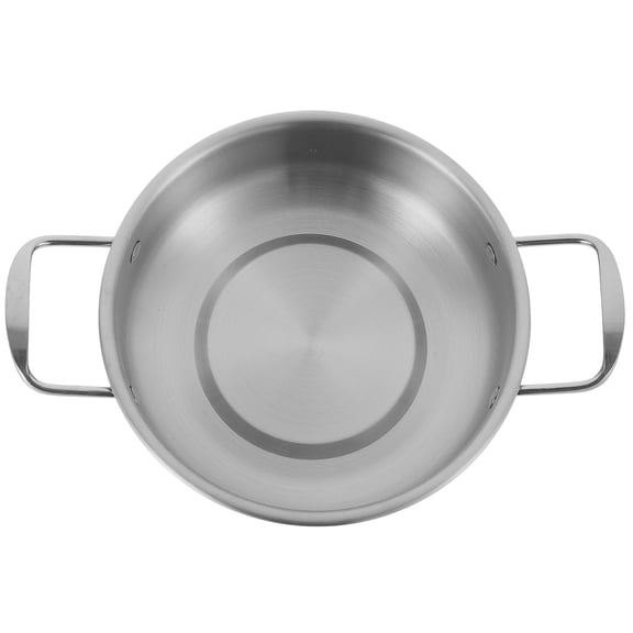 SEWCHICS Non-Spill Cooking Pot Wok Stainless Steel Silver 1Pcs for Family Meals