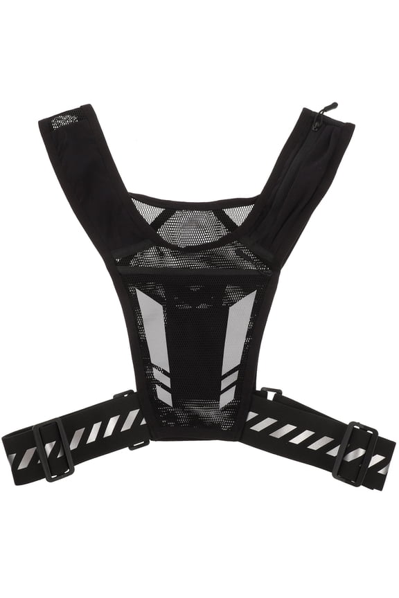 Sports Chest Bag Black Reflective Lightweight Comfortable for Men