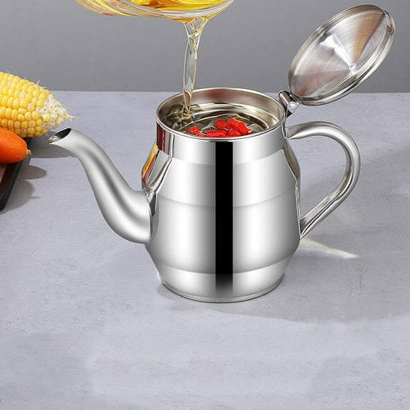SEWCHICS Compact Stainless Oil Dispenser with Ergonomic Handle Multi Function Kitchen Accessory