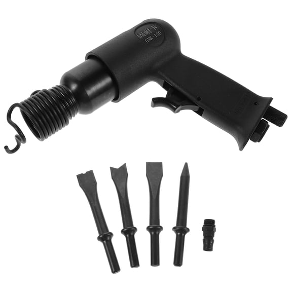 SEWCHICS Pneumatic Tool Set with 4 Chisels, Heavy Duty Rust Remover for Craft and , Black