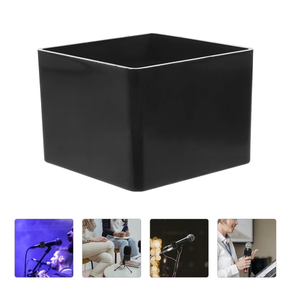 SEWCHICS Black Plastic Foam Microphone Flag Station for Interview Use with Noise Reduction and