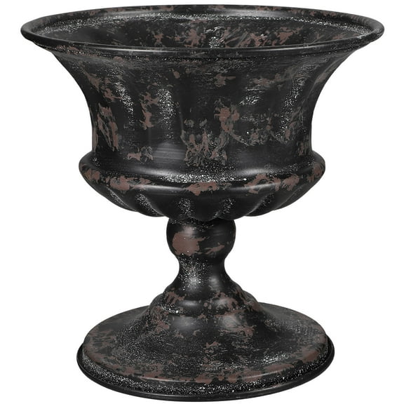 SEWCHICS Retro Iron Planter Pot Set for Mantle Fireplace, Decorative Indoor Outdoor Flower Pot, 11.8x11.8x5.9in