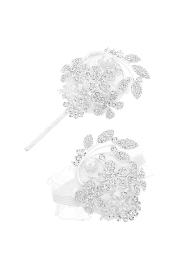 1 Set Corsage Bracelet Wedding with Rhinestones for Simple Style Flower Accessory