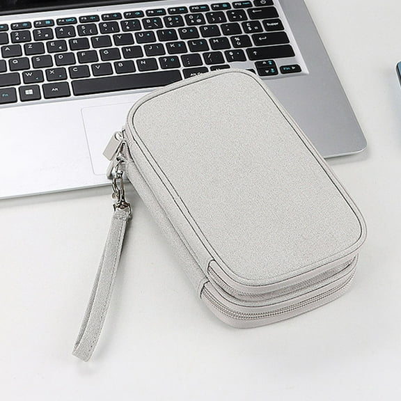 SEWCHICS Nylon Digital Organizer Pouch Light Grey for Home Use with Large Opening