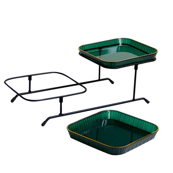 SEWCHICS Dessert Tray Multi-Function Iron and Plastic Sturdy for Home 1Set