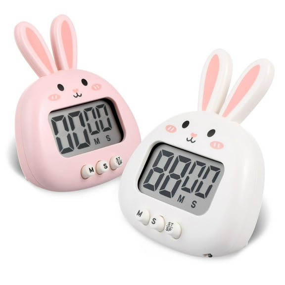 SEWCHICS 2-Pack Digital Timer for Home and Kitchen Use with Magnetic Back and Desktop Stand, Assorted Colors