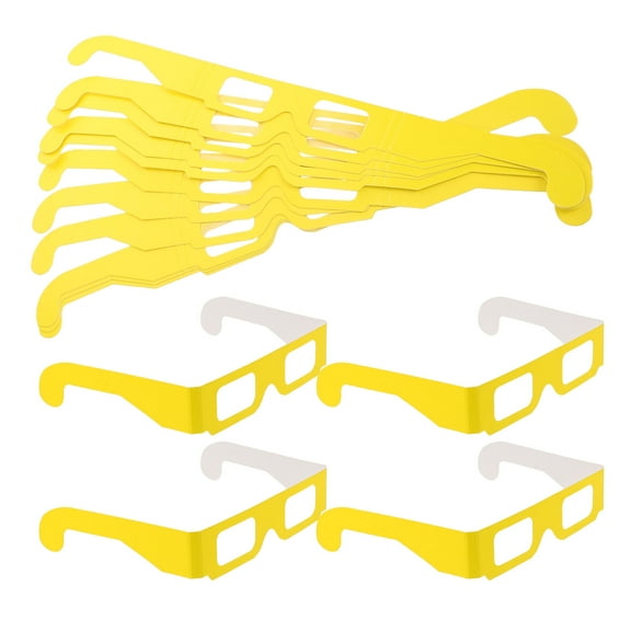 SEWCHICS 20 Pairs 3D Glasses Yellow Rectangle For Festivals And Special Events Party Favors