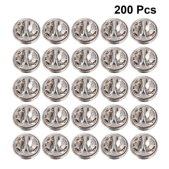 SEWCHICS 200Pcs Silver Lapel Pins Buckles with Copper Clutch Backs Easy to Use DIY Jewelry Making