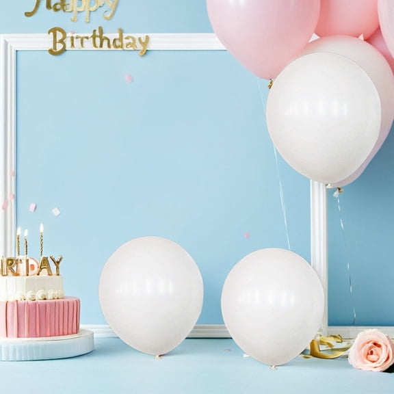 SEWCHICS 200Pcs White Latex Balloons for Party Backdrop and Wedding Balloon Props