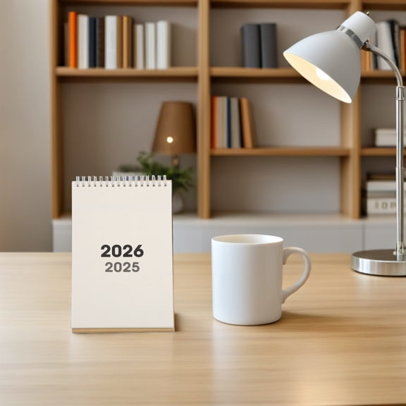 SEWCHICS 1 Set Monthly Hanging Calendar 2025 to 2026 Beige Schedule Management Vertical Standing For Home Office