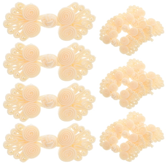 SEWCHICS 20Pairs Beige Chinese Style Frog Closure Buttons Delicate Sewing Buttons for Clothing Decorations
