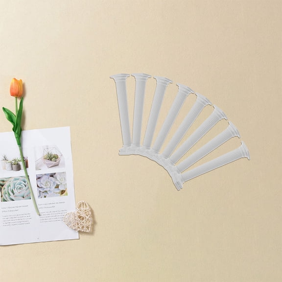 SEWCHICS 20Pcs White Plastic Roman Column Stands for Dollhouse and Room Decorations