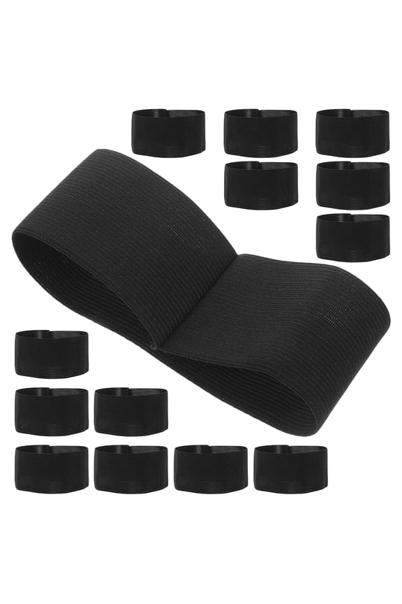 Black Polyester Armbands for Funeral Mourning and Police Badges 20Pcs