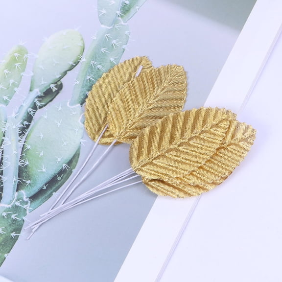 SEWCHICS 20 Pieces Golden Artificial Leaves Greenery for Floral Arrangements, Home Decor and Craft Projects