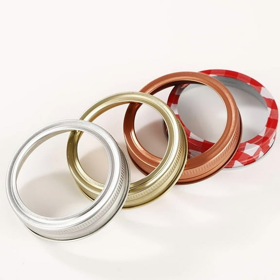 SEWCHICS 20Pcs Tinplate Jar Screw Bands Compatible with Silicone and Stainless Steel Lids