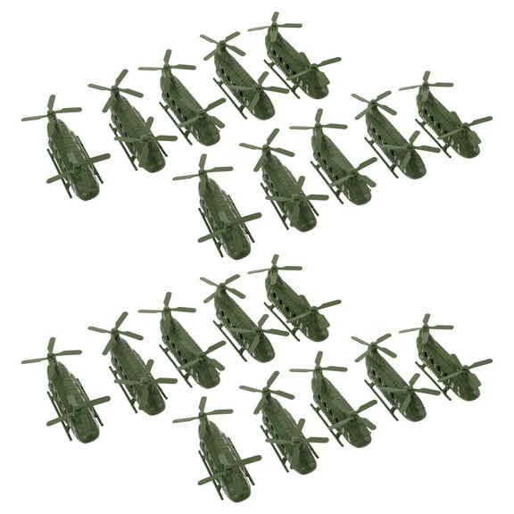 SEWCHICS 20-Piece Military Transport Helicopter Model Set in Green Plastic for Display, Collectible, and Decorative Use