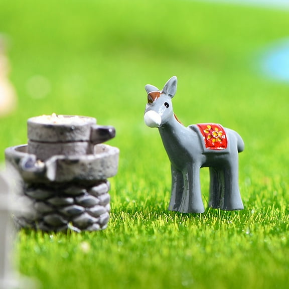 SEWCHICS 20Pcs Mini Donkey Figurines Standing Donkey Shape Resin for Cake Decoration and present Multi Color
