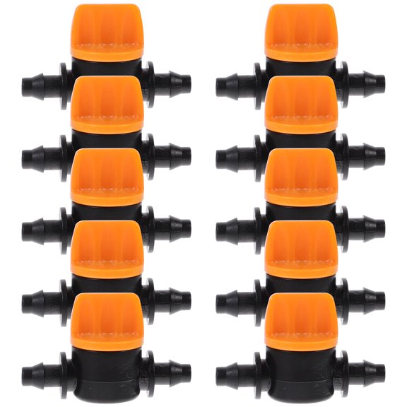 SEWCHICS 20Pcs Adjustable Orange Barb Valves PP Material for Drip Irrigation System Water Control