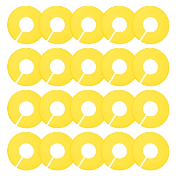 SEWCHICS 20Pcs Round Plastic Clothing Rack Dividers Wardrobe Size Separators Easy Slide on Yellow