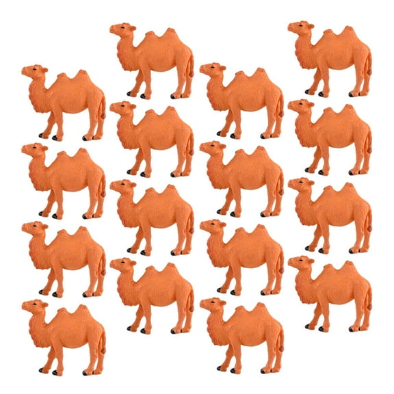 SEWCHICS 20 Pieces Small Brown PVC Camel Figurines Realistic Desert Animal Models for Desk and Shelf Decoration