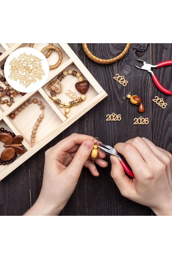 20Pcs Stainless Steel 2026 Number Charms for Jewelry Findings and Craft Decorations