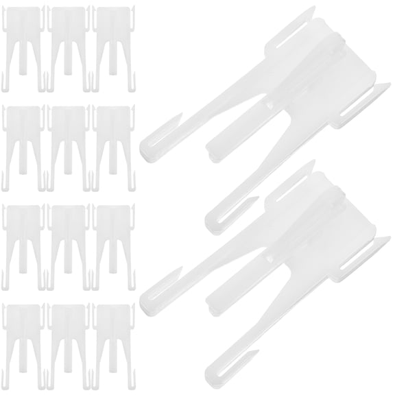 SEWCHICS 20pcs Adjustable White Plastic Curtain Track Roller Hooks for Home Use and Easy to Install Window Drapery Accessories