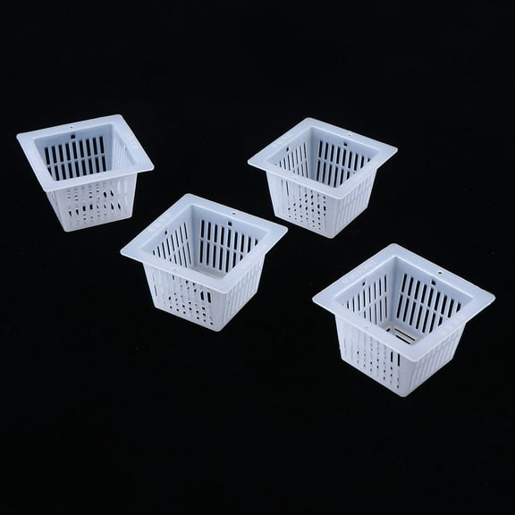 SEWCHICS 20Pcs White Plastic Net Pots for Hydroponic Vegetables with Aeration and Drainage