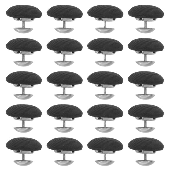 SEWCHICS 20pcs Metal Sewing Buttons For Outdoor Accessories Replacement Black Fabric Elegant Design