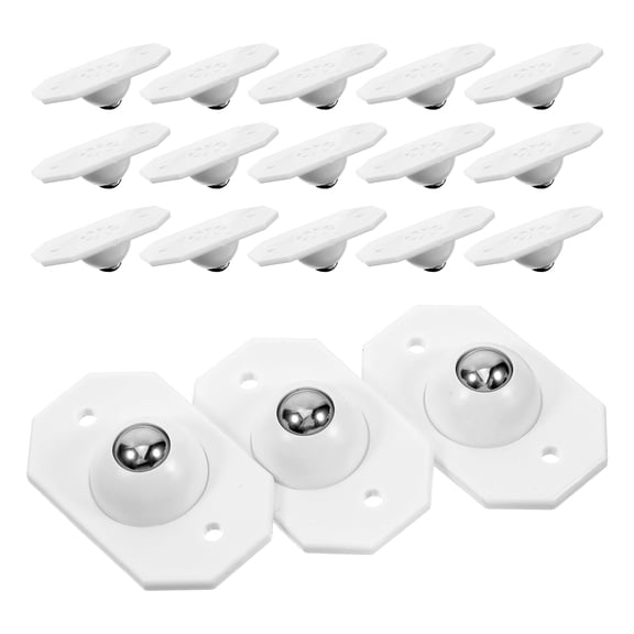 SEWCHICS 20pcs Self Adhesive Mini Caster Wheels for Home Use 360 Degree Swivel Plastic White Stick On Casters