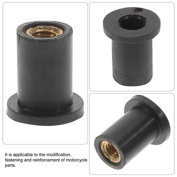 SEWCHICS Motorcycle Rubber Brass Nut Kit Well Nut Assorted Color 25pcs
