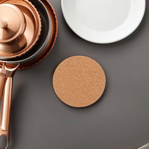 SEWCHICS 25pcs Round Cork Coasters SelfAdhesive Light Yellow for Home Excellent Heat Insulation and Shock Absorption