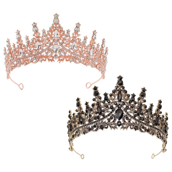 SEWCHICS Bridal Crown Rhinestone Crown Assorted Color 2Pcs 5.9X5.9X2.6In