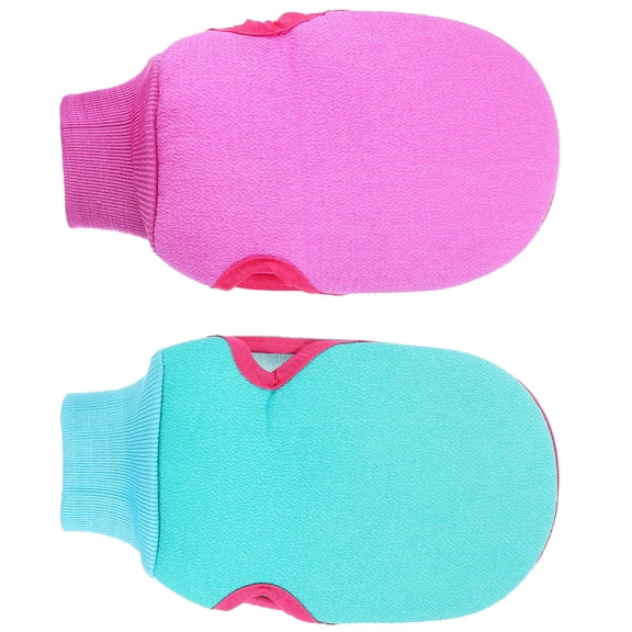 SEWCHICS 2Pcs Assorted Color Exfoliating Gloves Shower Body Scrubber Bathing Gloves Durable Safe Material