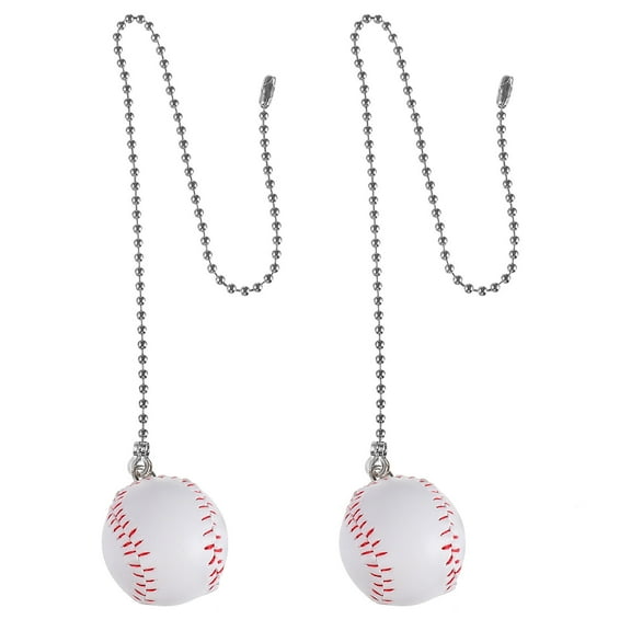 SEWCHICS 2-Pack PU Baseball Shape Hanging Decorations for Home Ceiling Fan, and Lightweight Chain Ornaments