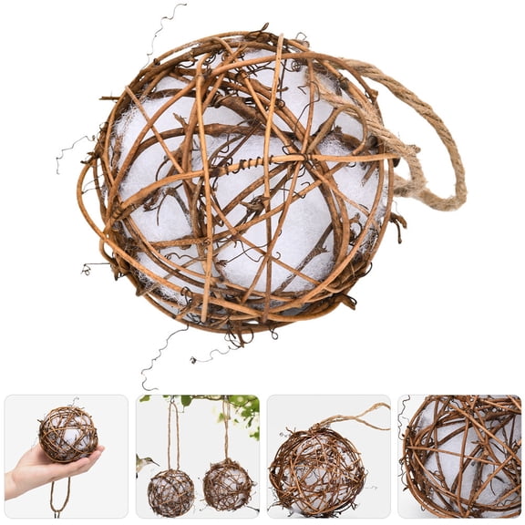 SEWCHICS 2-Pack Parrot Chewing Toys Dark Brown Rattan Natural Bird Toys for Pet Carriers and Cage Accessories