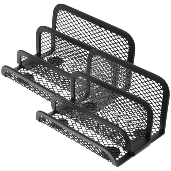 SEWCHICS Compact Metal Business Card Holder Display Stand Glossy Black for Office Home 2 Pieces