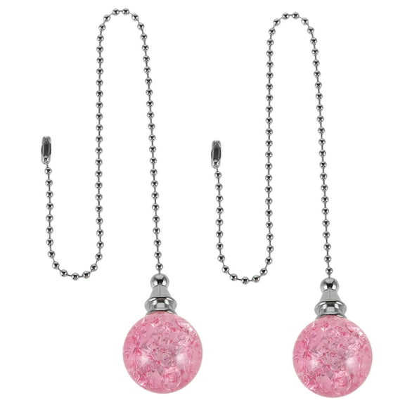 SEWCHICS 2Pcs Ceiling Fan Pull Chain Extension Round Glass Beaded for Light Fixtures 13.4X1.2X1.2in