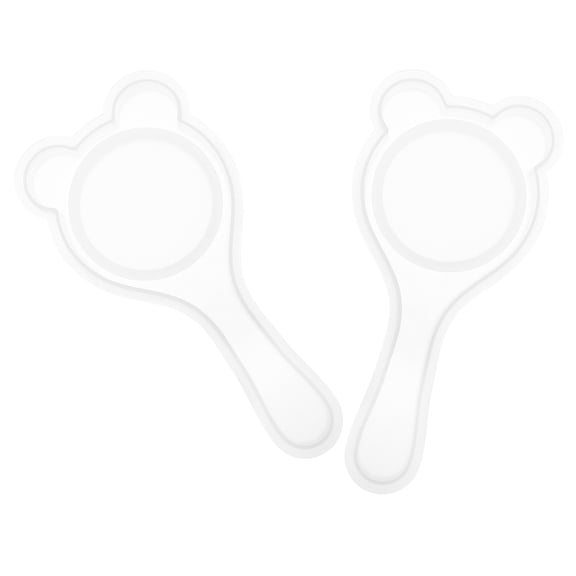 SEWCHICS 2-Pack Transparent Silicone Bear Ear Mold for Comb Crafting with , Flexible Material