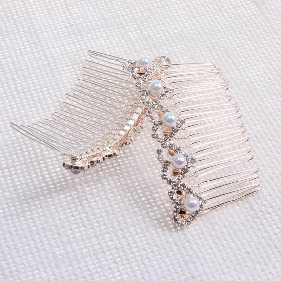 SEWCHICS 2-Pack Decorative Hair Combs Alloy Insert for Bridal, Wedding, Party, and Everyday Hair Accessories