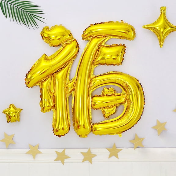 SEWCHICS 2Pcs Golden Fu Shape Balloon Party Decor Prop for Chinese New Year Celebration