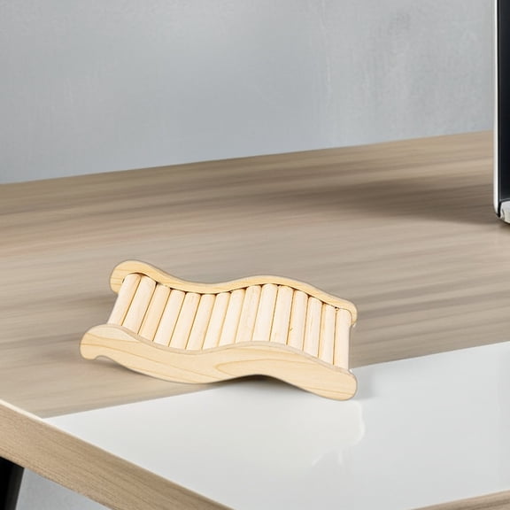 SEWCHICS 2-Piece Hamster Platform with Ramp, Natural Wood Design for Mice, Small Pets, and Rodents Accessories