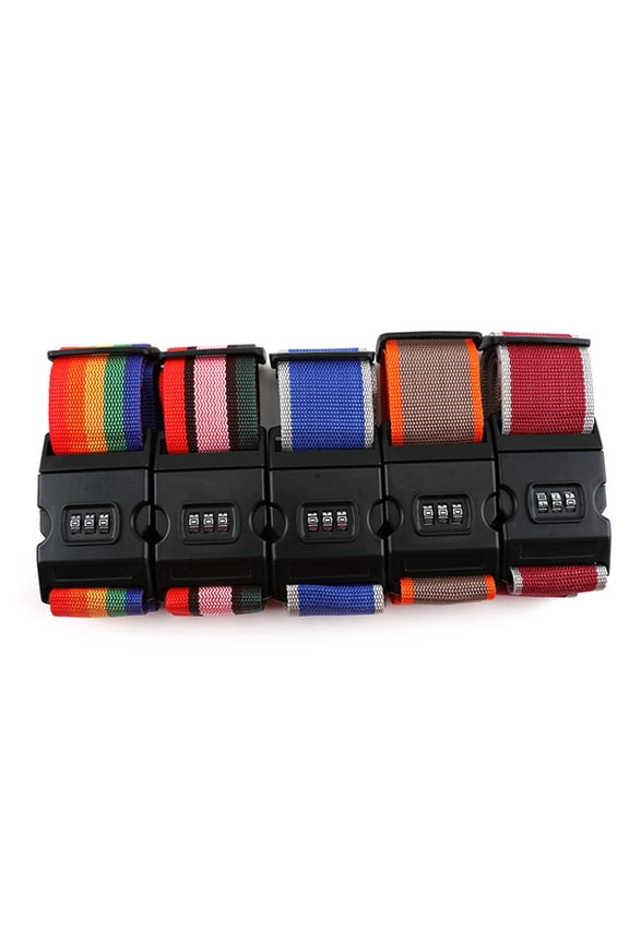 2-Pack Heavy Duty Adjustable Luggage Straps with Combination Locks for Secure Suitcase Binding