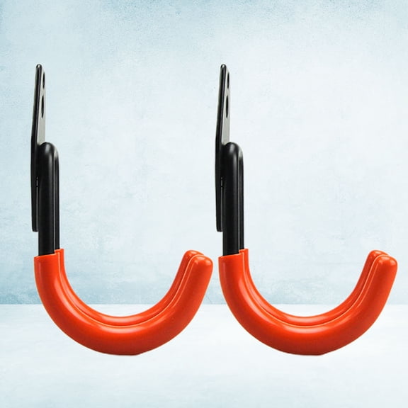 SEWCHICS 2-Pack Orange Arm Storage Hooks with Plastic Coating for Garage, Workshop, and Home Organization