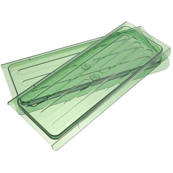 SEWCHICS 2Pcs Light Green Plastic Seasoning Bottle Tray Multipurpose Kitchen Storage Organizer