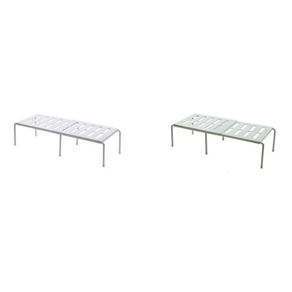 SEWCHICS 2-Piece Kitchen Storage Rack Layered Shelf Plastic Organizer Space Saving Multi-Color Design